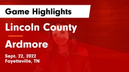 Lincoln County  vs Ardmore  Game Highlights - Sept. 22, 2022