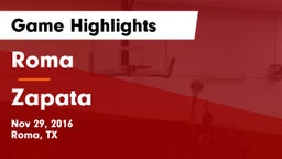 Roma  vs Zapata  Game Highlights - Nov 29, 2016