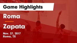 Roma  vs Zapata  Game Highlights - Nov. 27, 2017