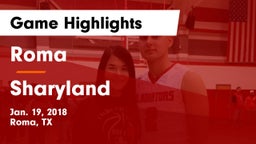 Roma  vs Sharyland  Game Highlights - Jan. 19, 2018