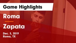 Roma  vs Zapata  Game Highlights - Dec. 3, 2019