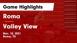 Roma  vs Valley View  Game Highlights - Nov. 18, 2021