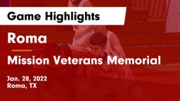 Roma  vs Mission Veterans Memorial Game Highlights - Jan. 28, 2022