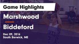 Marshwood  vs Biddeford  Game Highlights - Dec 09, 2016