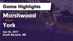 Marshwood  vs York  Game Highlights - Jan 25, 2017