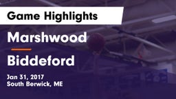 Marshwood  vs Biddeford  Game Highlights - Jan 31, 2017