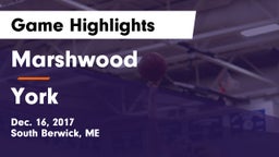Marshwood  vs York  Game Highlights - Dec. 16, 2017