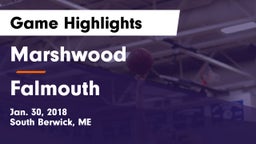 Marshwood  vs Falmouth  Game Highlights - Jan. 30, 2018