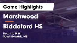 Marshwood  vs Biddeford HS Game Highlights - Dec. 11, 2018