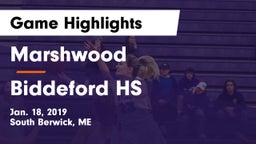 Marshwood  vs Biddeford HS Game Highlights - Jan. 18, 2019