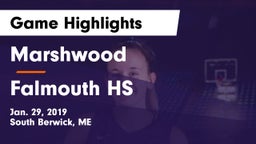 Marshwood  vs Falmouth HS Game Highlights - Jan. 29, 2019