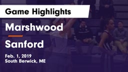 Marshwood  vs Sanford  Game Highlights - Feb. 1, 2019
