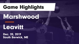Marshwood  vs Leavitt  Game Highlights - Dec. 20, 2019