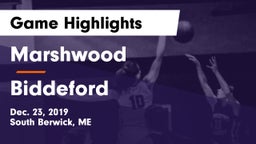 Marshwood  vs Biddeford  Game Highlights - Dec. 23, 2019