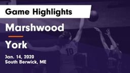 Marshwood  vs York  Game Highlights - Jan. 14, 2020