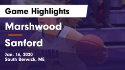 Marshwood  vs Sanford  Game Highlights - Jan. 16, 2020