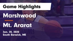 Marshwood  vs Mt. Ararat Game Highlights - Jan. 20, 2020