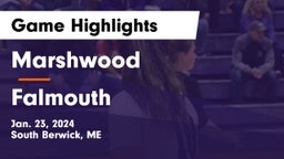 Marshwood  vs Falmouth  Game Highlights - Jan. 23, 2024