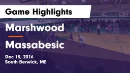 Marshwood  vs Massabesic  Game Highlights - Dec 13, 2016
