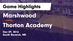 Marshwood  vs Thorton Academy Game Highlights - Dec 09, 2016