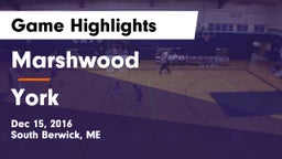 Marshwood  vs York  Game Highlights - Dec 15, 2016
