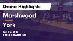 Marshwood  vs York Game Highlights - Jan 25, 2017