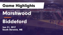 Marshwood  vs Biddeford Game Highlights - Jan 31, 2017