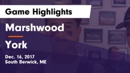 Marshwood  vs York Game Highlights - Dec. 16, 2017