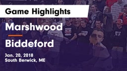 Marshwood  vs Biddeford Game Highlights - Jan. 20, 2018