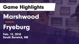 Marshwood  vs Fryeburg  Game Highlights - Feb. 13, 2018