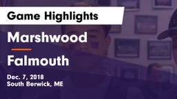 Marshwood  vs Falmouth Game Highlights - Dec. 7, 2018