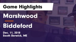 Marshwood  vs Biddeford Game Highlights - Dec. 11, 2018