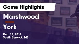 Marshwood  vs York  Game Highlights - Dec. 15, 2018