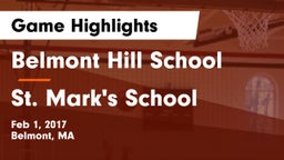 Belmont Hill School vs St. Mark's School Game Highlights - Feb 1, 2017