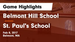 Belmont Hill School vs St. Paul's School Game Highlights - Feb 8, 2017