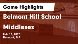 Belmont Hill School vs Middlesex  Game Highlights - Feb 17, 2017