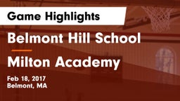Belmont Hill School vs Milton Academy  Game Highlights - Feb 18, 2017