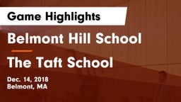 Belmont Hill School vs The Taft School Game Highlights - Dec. 14, 2018