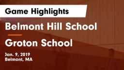 Belmont Hill School vs Groton School  Game Highlights - Jan. 9, 2019