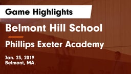 Belmont Hill School vs Phillips Exeter Academy  Game Highlights - Jan. 23, 2019