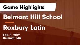 Belmont Hill School vs Roxbury Latin  Game Highlights - Feb. 1, 2019