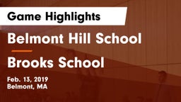 Belmont Hill School vs Brooks School Game Highlights - Feb. 13, 2019