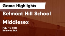 Belmont Hill School vs Middlesex  Game Highlights - Feb. 15, 2019