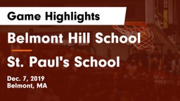 Belmont Hill School vs St. Paul's School Game Highlights - Dec. 7, 2019
