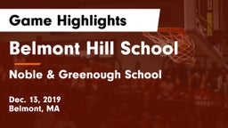 Belmont Hill School vs Noble & Greenough School Game Highlights - Dec. 13, 2019