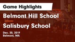 Belmont Hill School vs Salisbury School Game Highlights - Dec. 20, 2019