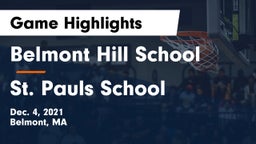 Belmont Hill School vs St. Pauls School Game Highlights - Dec. 4, 2021