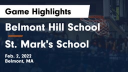 Belmont Hill School vs St. Mark's School Game Highlights - Feb. 2, 2022