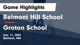 Belmont Hill School vs Groton School  Game Highlights - Jan. 11, 2023