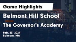 Belmont Hill School vs The Governor's Academy Game Highlights - Feb. 23, 2024